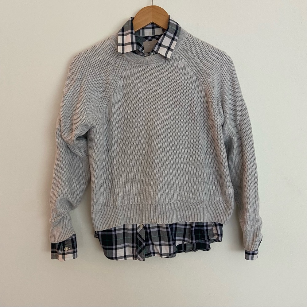 Banana Republic Sweater + Plaid Shirt Bundle